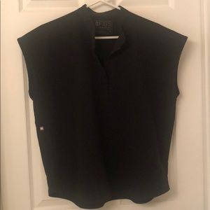 Figs- Black Rafaela Mandarin top